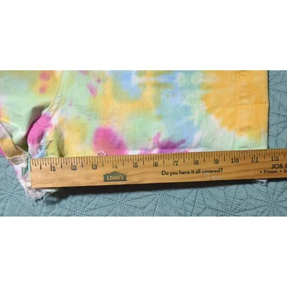 Judy Blue Women's Pastel Tie Dye Shorts Sz Large Raw Edge Mid-rise Stretch Denim - Picture 6 of 8